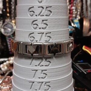 Mens Stainless Steel and Tungsten Faceted Link Bracelet